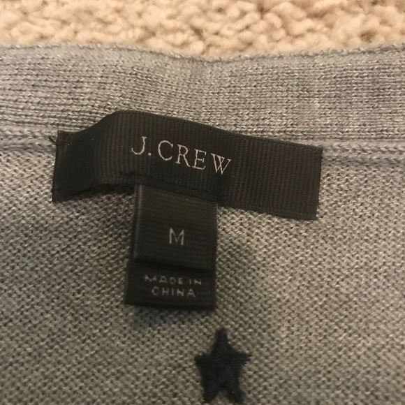 J.Crew Cardigan with Embroidered Stars Medium - Picture 3 of 3